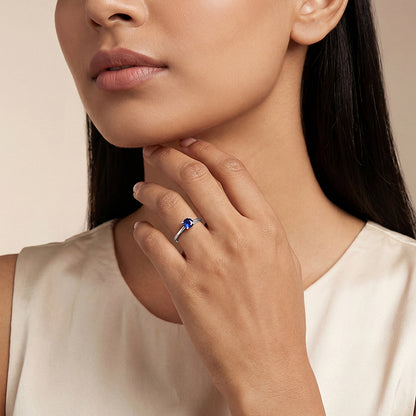 Silver Midnight Azure Ring (Size 12)