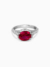 Silver Valentina Crimson Oval Ring (Size 12)