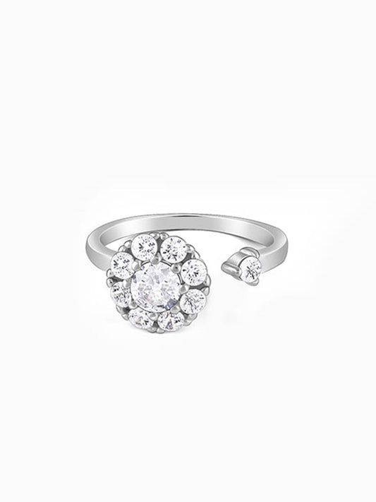 Silver Flower Twist Ring