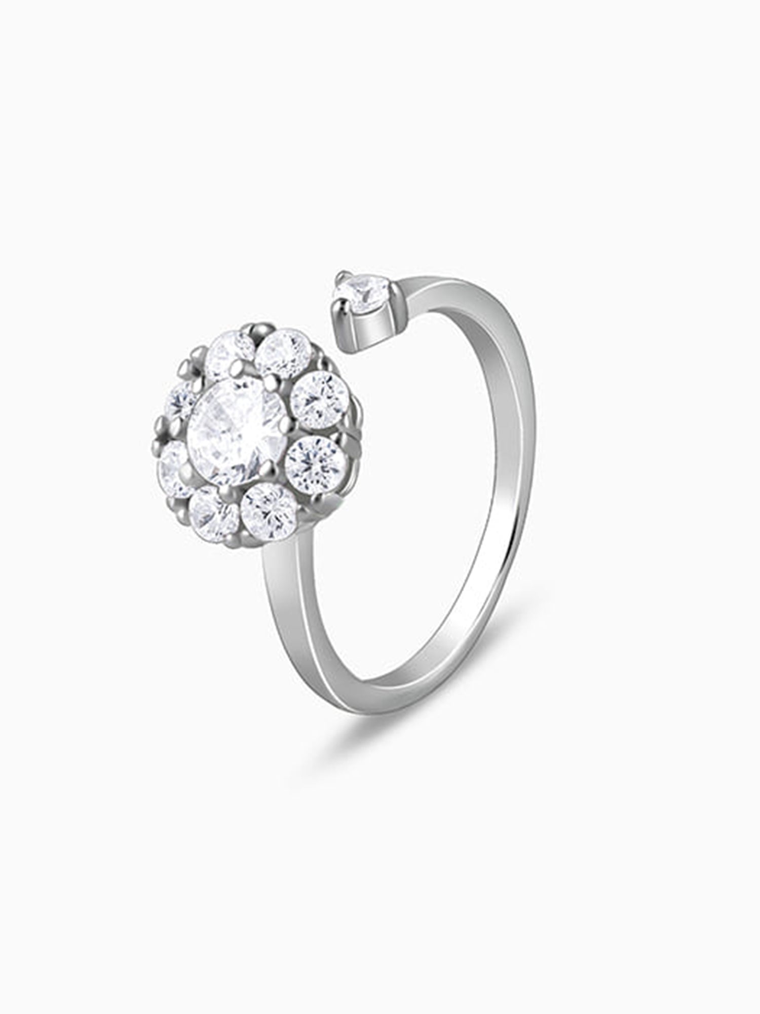 Silver Flower Twist Ring