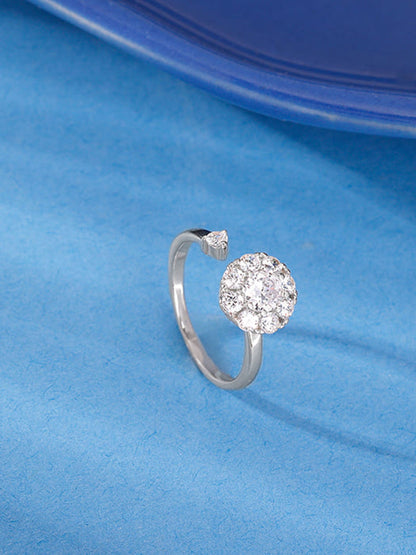 Silver Flower Twist Ring