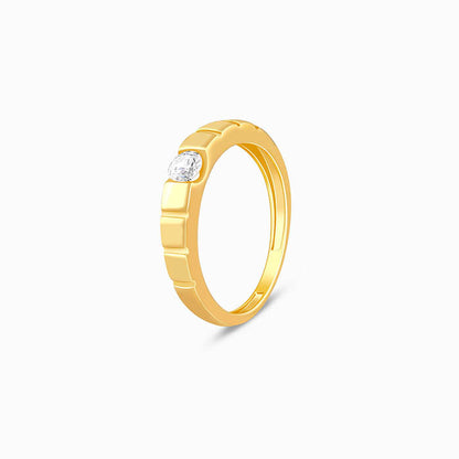 Golden Signature Stone Ring For Him