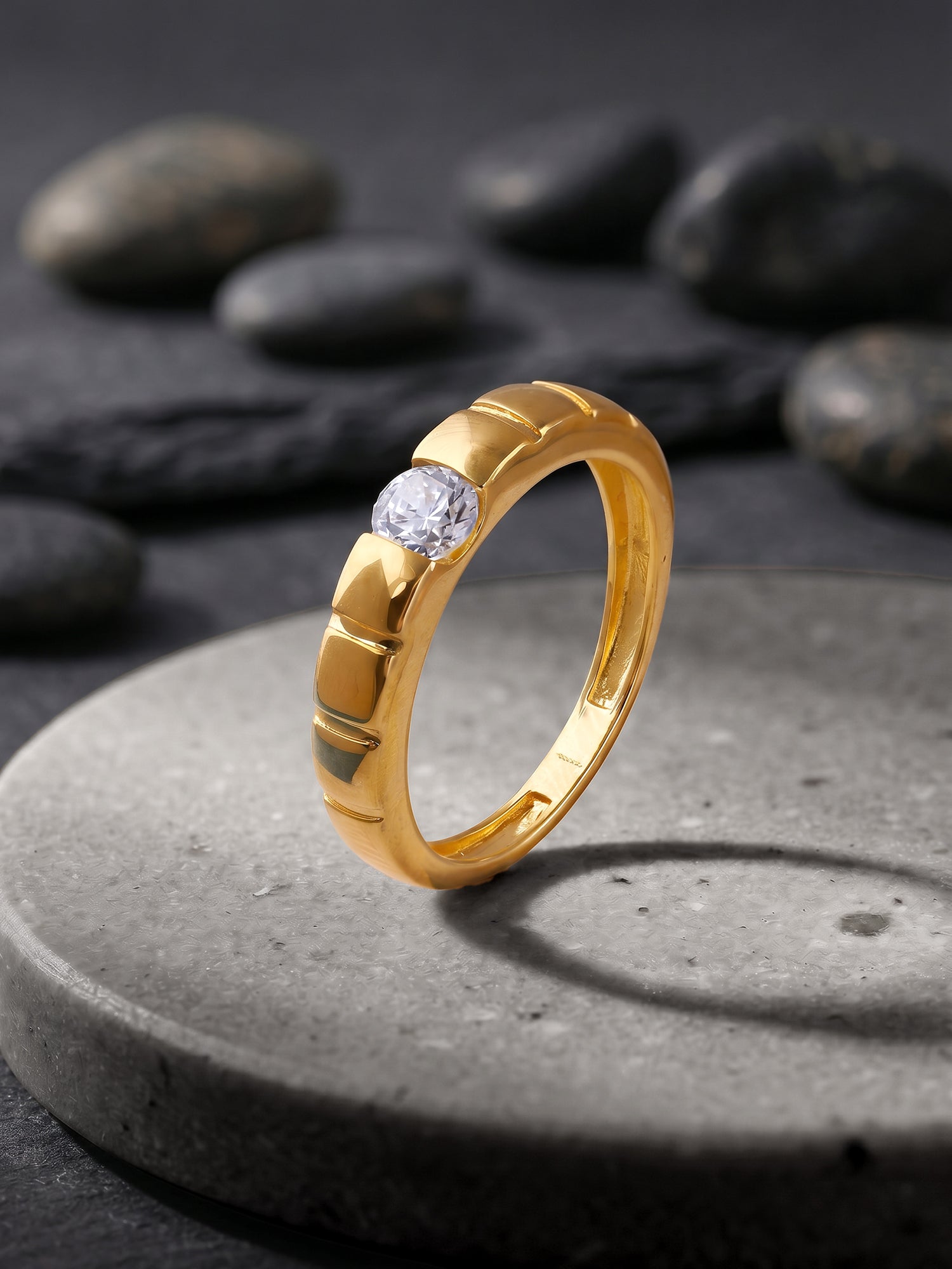 Golden Signature Stone Ring For Him