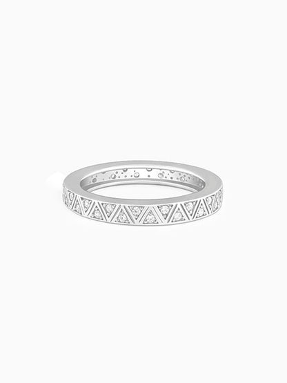 Silver Geometric Triangle Ring For Him