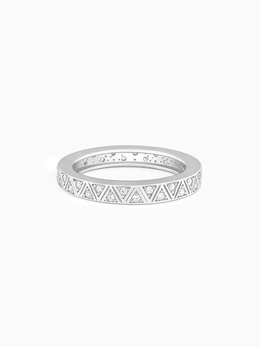 Silver Geometric Triangle Ring For Him