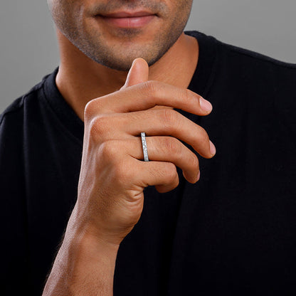 Silver Geometric Triangle Ring For Him