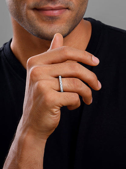 Silver Geometric Triangle Ring For Him