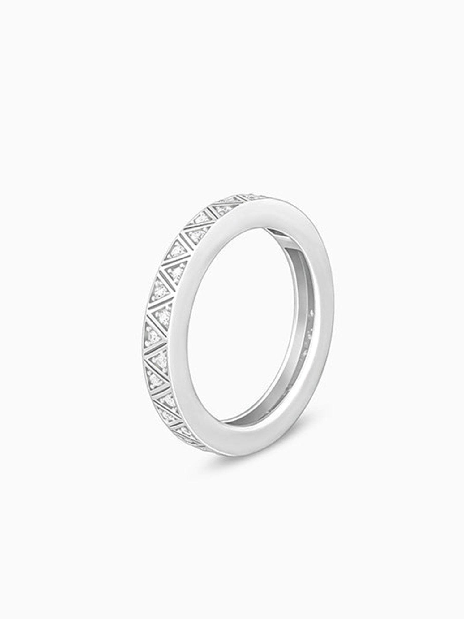 Silver Geometric Triangle Ring For Him