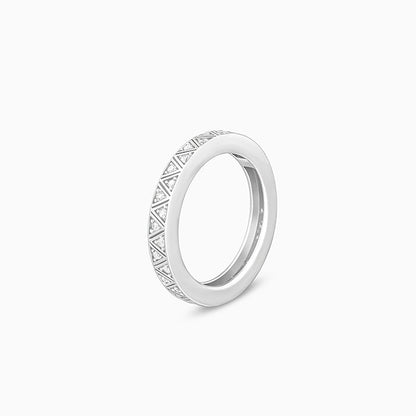 Silver Geometric Triangle Ring For Him