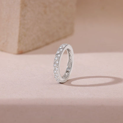 Silver Geometric Triangle Ring For Him