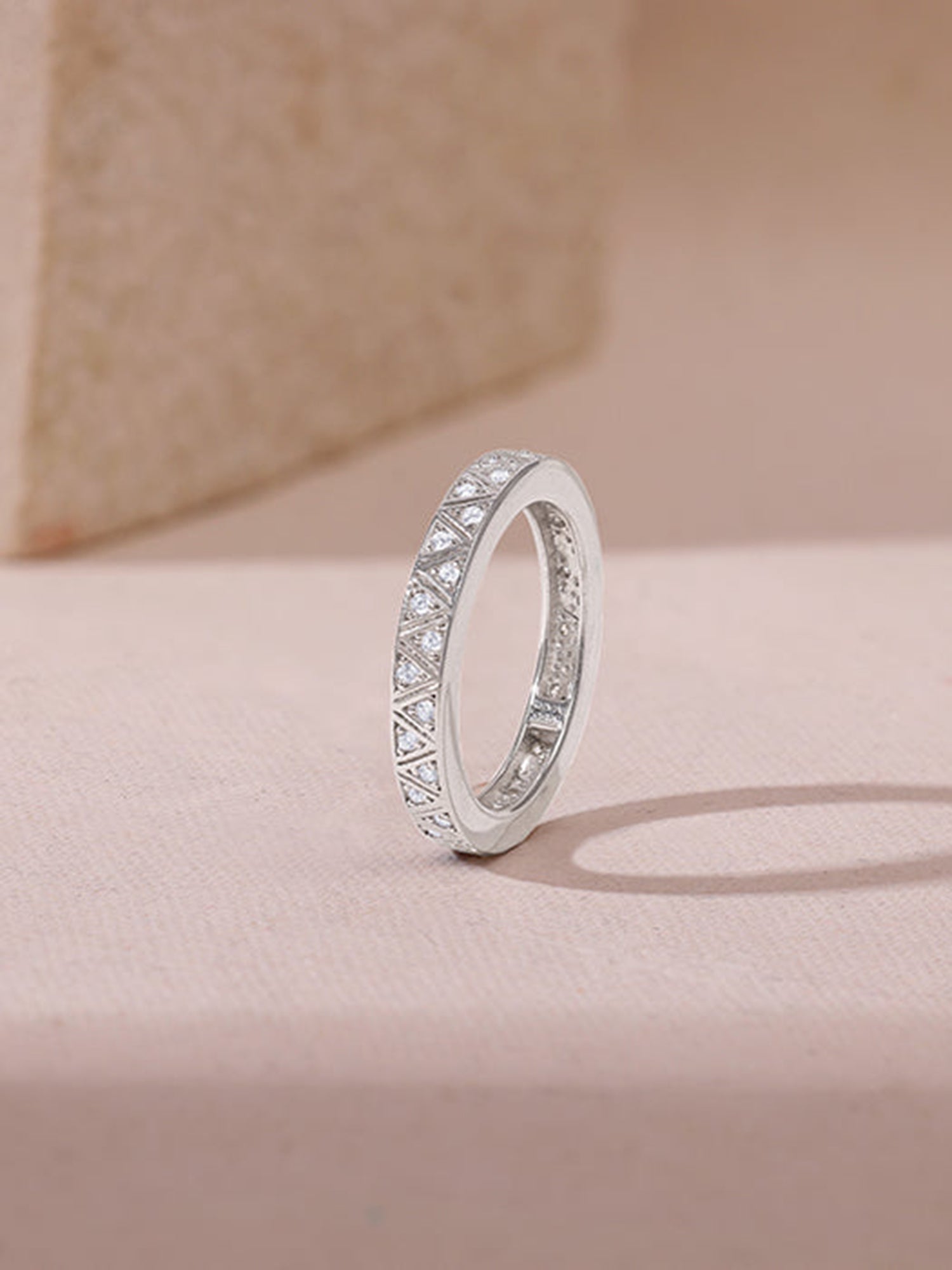 Silver Geometric Triangle Ring For Him