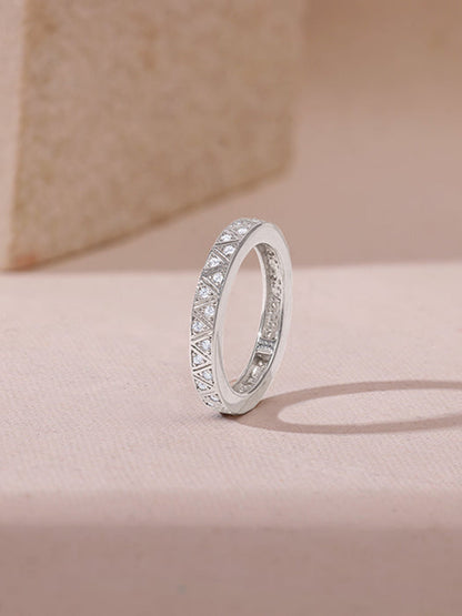 Silver Geometric Triangle Ring For Him