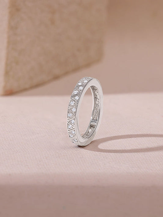 Silver Geometric Triangle Ring For Him
