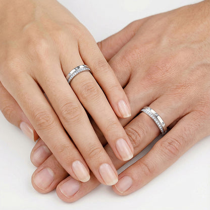 Silver Match Made Couple Band