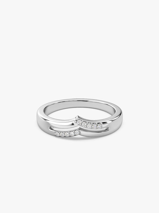 Silver Double Chevron Ring (Size 12)