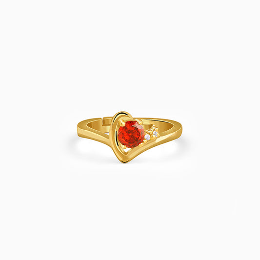 Golden Heartbeat Ring
