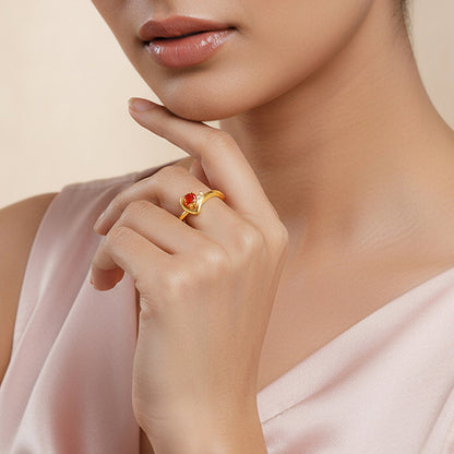 Golden Heartbeat Ring