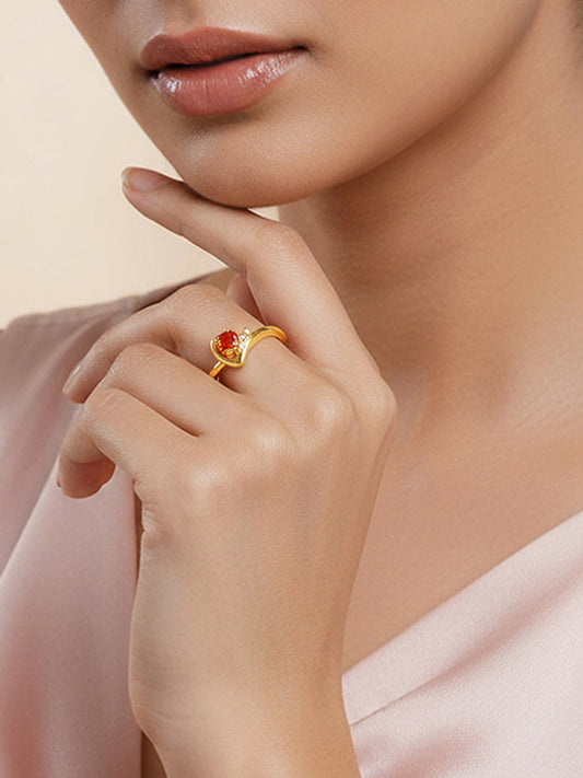 Golden Heartbeat Ring