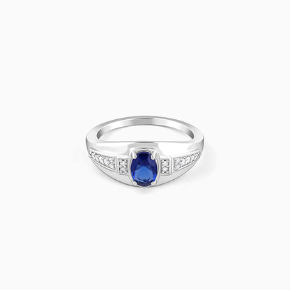 Silver Azure Sentinel Ring For Him