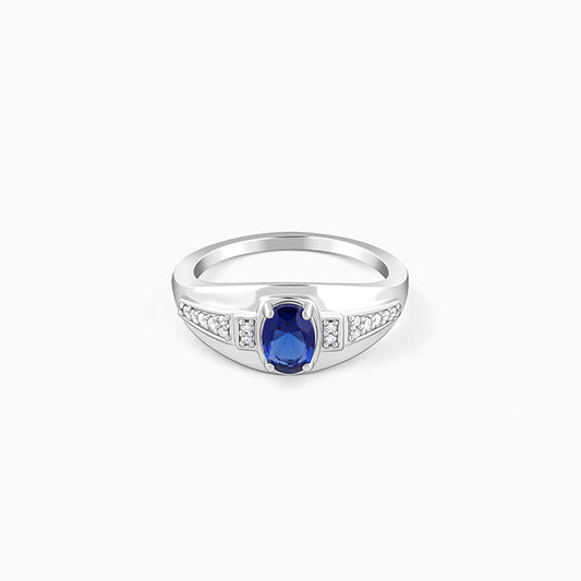 Silver Azure Sentinel Ring For Him