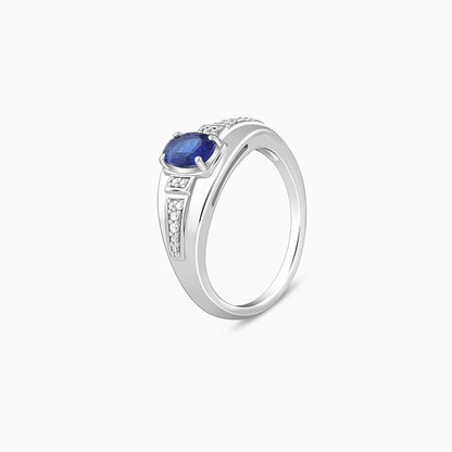 Silver Azure Sentinel Ring For Him