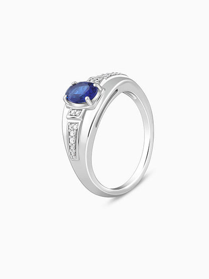 Silver Azure Sentinel Ring For Him