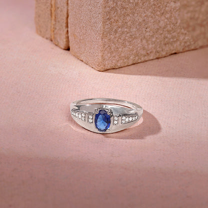 Silver Azure Sentinel Ring For Him