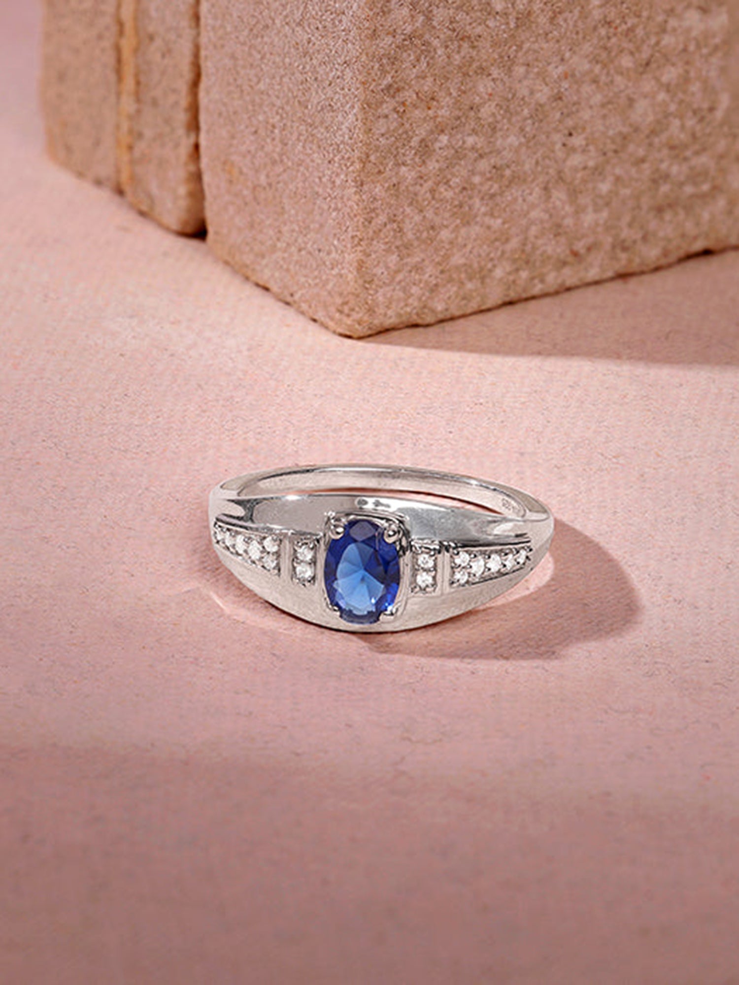 Silver Azure Sentinel Ring For Him