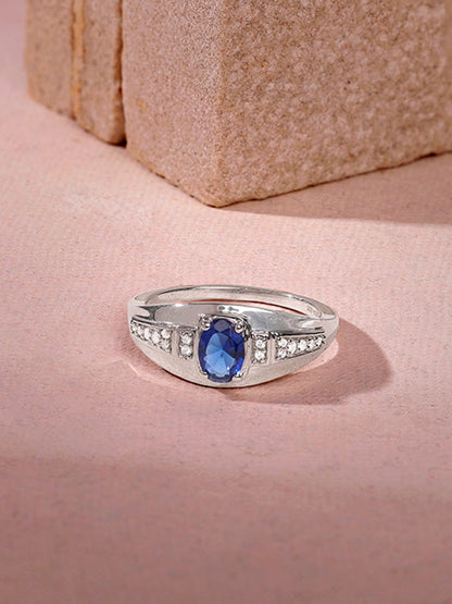 Silver Azure Sentinel Ring For Him