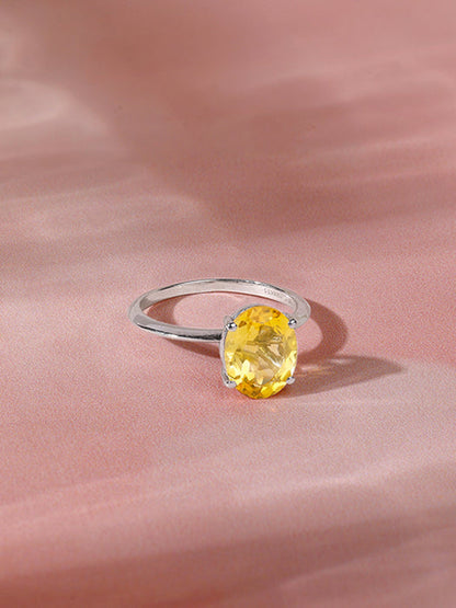 Silver Grace Citrine Ring