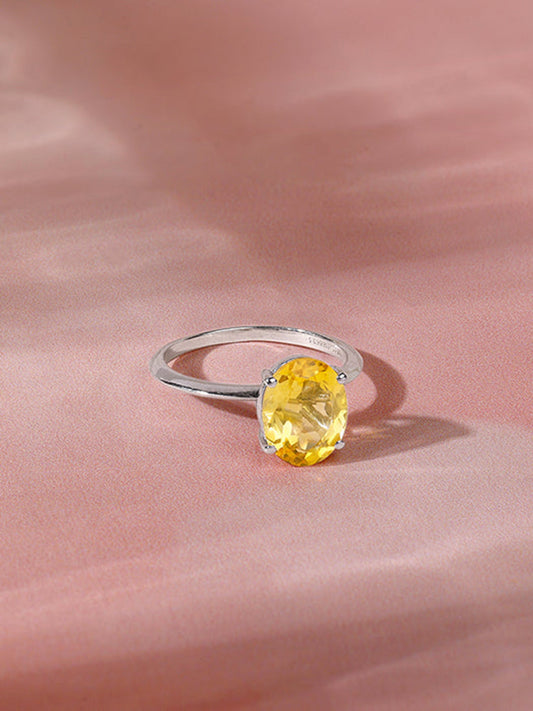 Silver Grace Citrine Ring