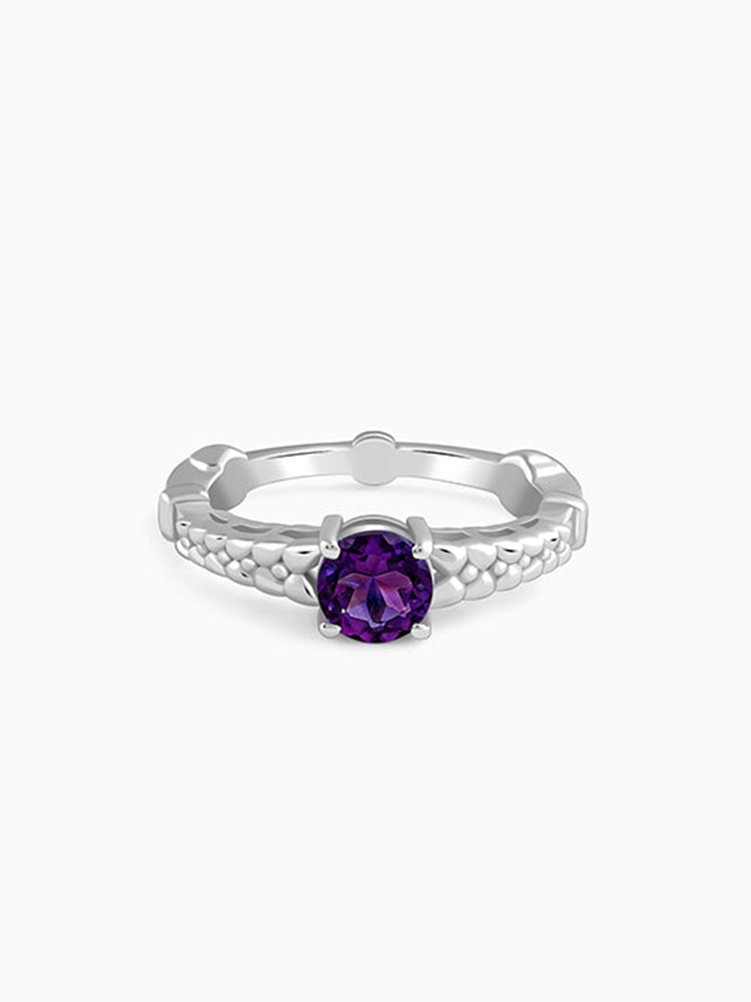 Silver Amethyst Crown Ring