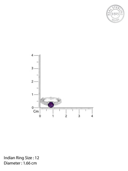 Silver Amethyst Crown Ring
