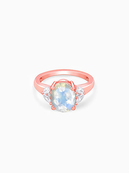 Rose Gold Elegance Moonstone Ring