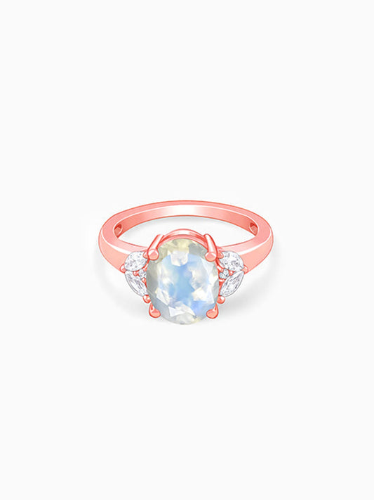 Rose Gold Elegance Moonstone Ring