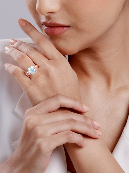 Rose Gold Elegance Moonstone Ring