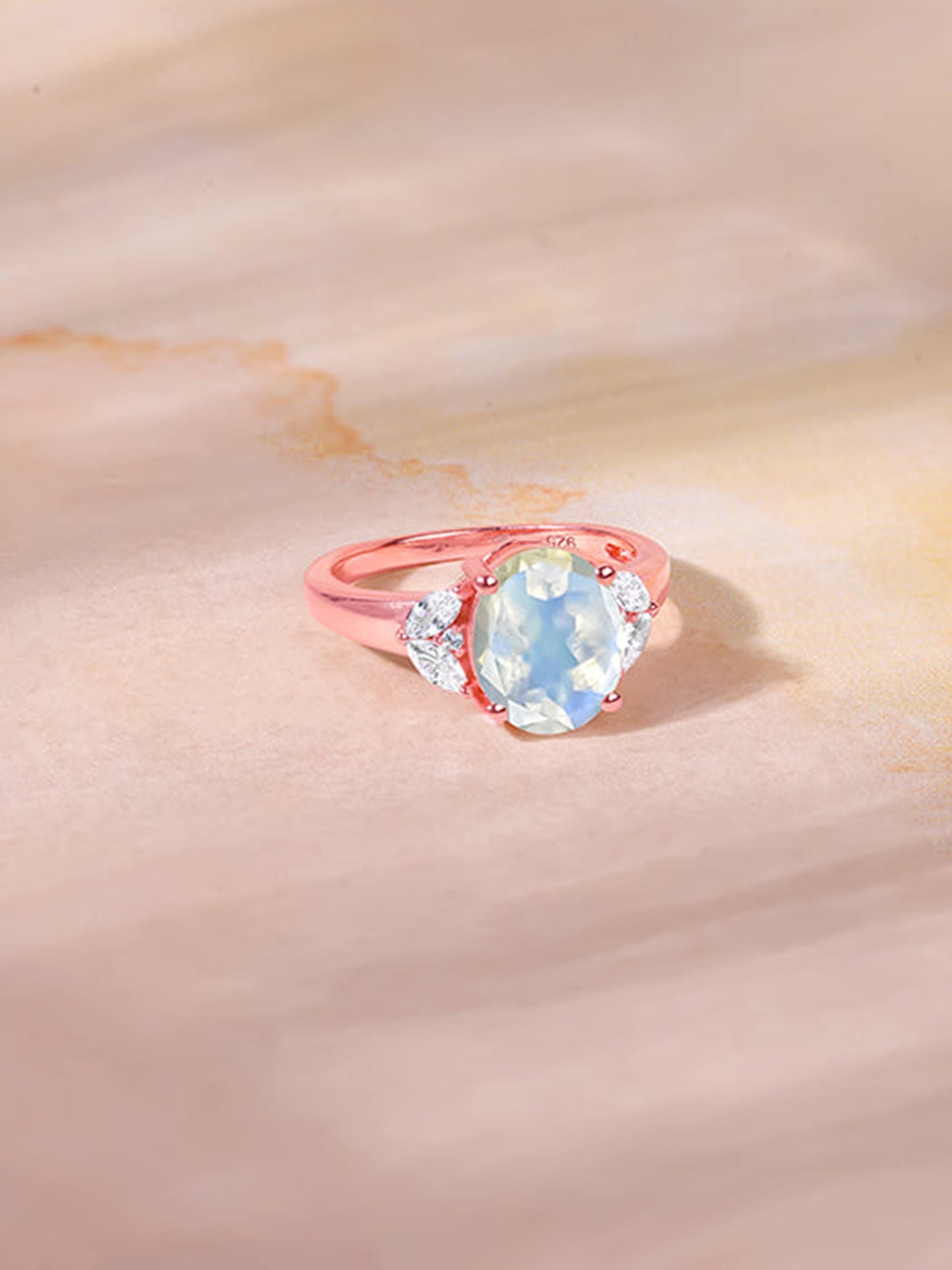 Rose Gold Elegance Moonstone Ring