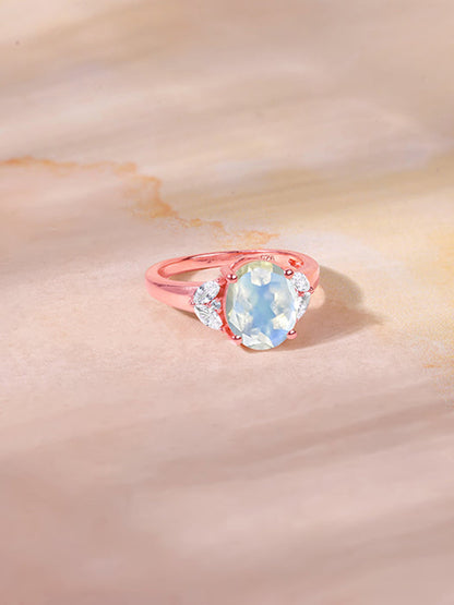 Rose Gold Elegance Moonstone Ring