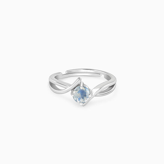 Silver Charm Moonstone Ring