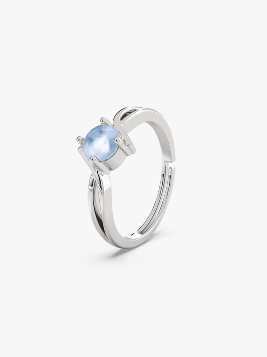 Silver Charm Moonstone Ring