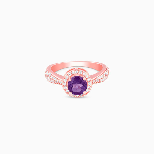 Rose Gold Radiance Amethyst Ring