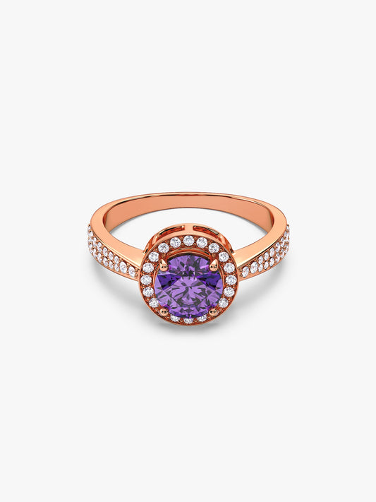 Rose Gold Radiance Amethyst Ring