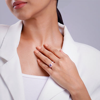 Rose Gold Radiance Amethyst Ring