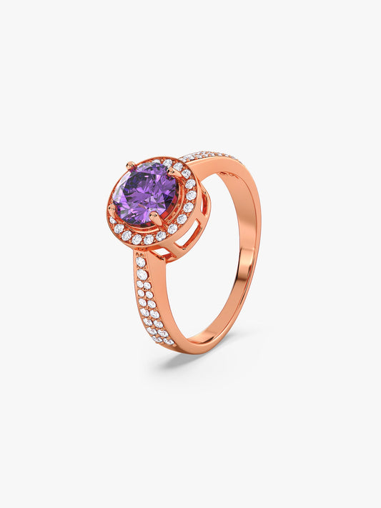 Rose Gold Radiance Amethyst Ring