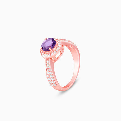 Rose Gold Radiance Amethyst Ring