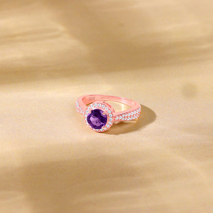 Rose Gold Radiance Amethyst Ring