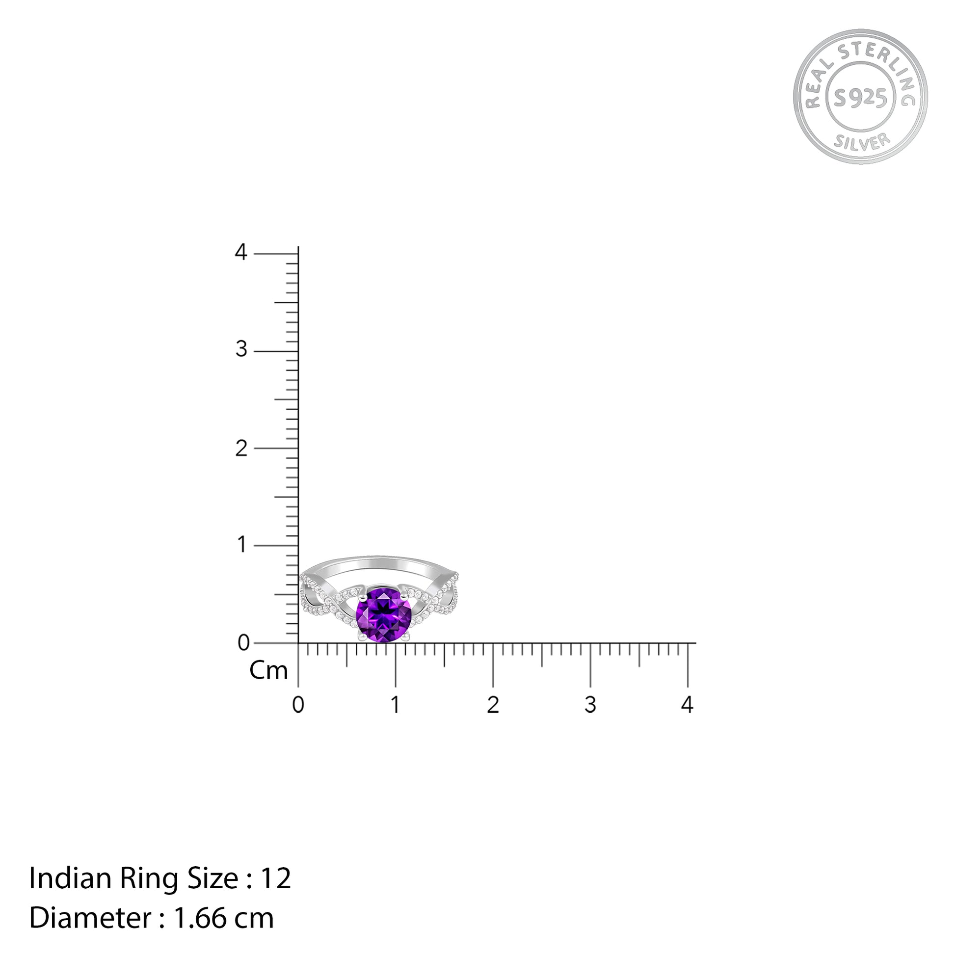 Silver Amethyst Wave Ring