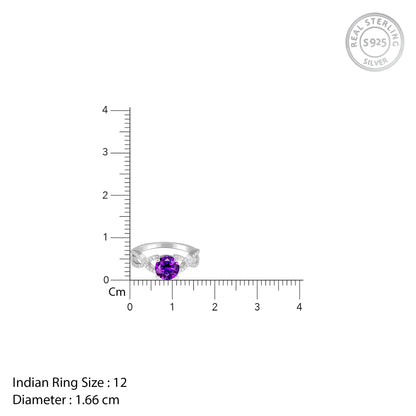 Silver Amethyst Wave Ring