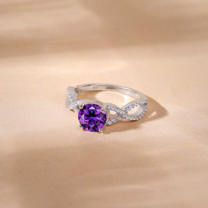 Silver Amethyst Wave Ring