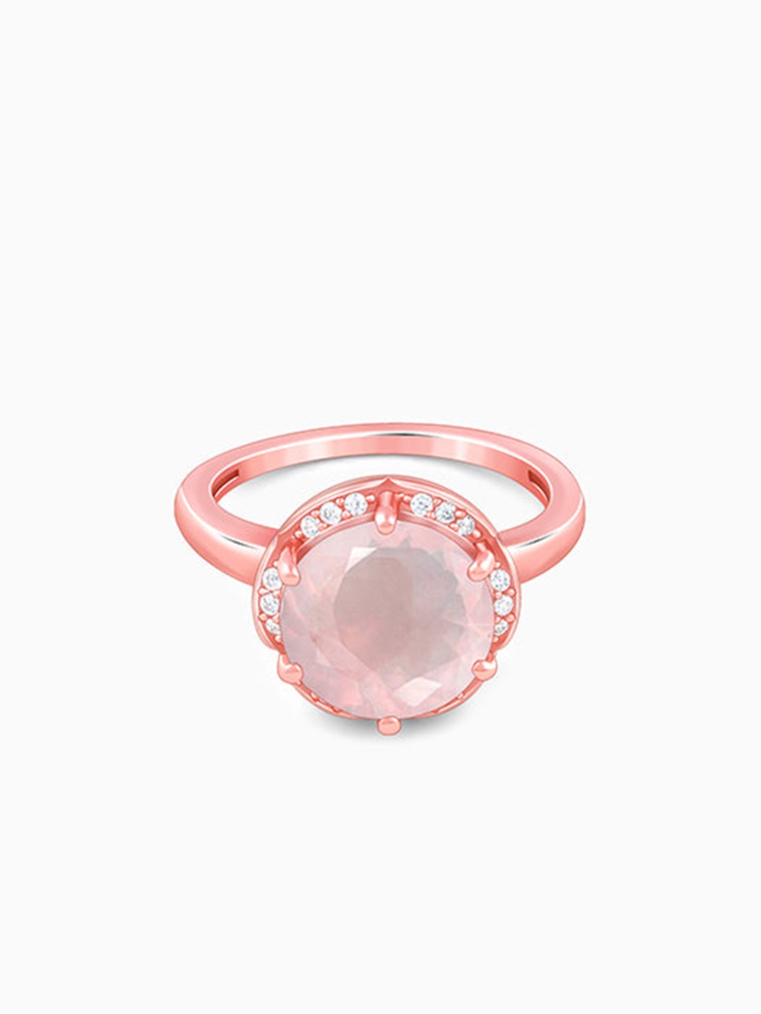 Rose Gold Bloom Rose Quartz Ring
